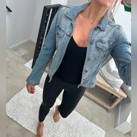 H&M denim blue Jean button up jacket fall winter casual country western party 6 - Picture 4 of 12